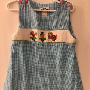 Silly Goose Smocked Thanksgiving dress - 4t